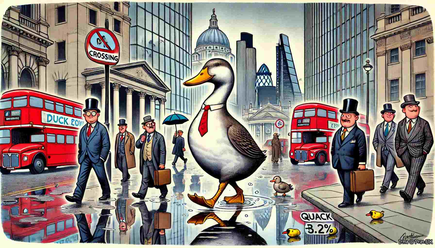 Wandering Duck Brings City Of London To Standstill