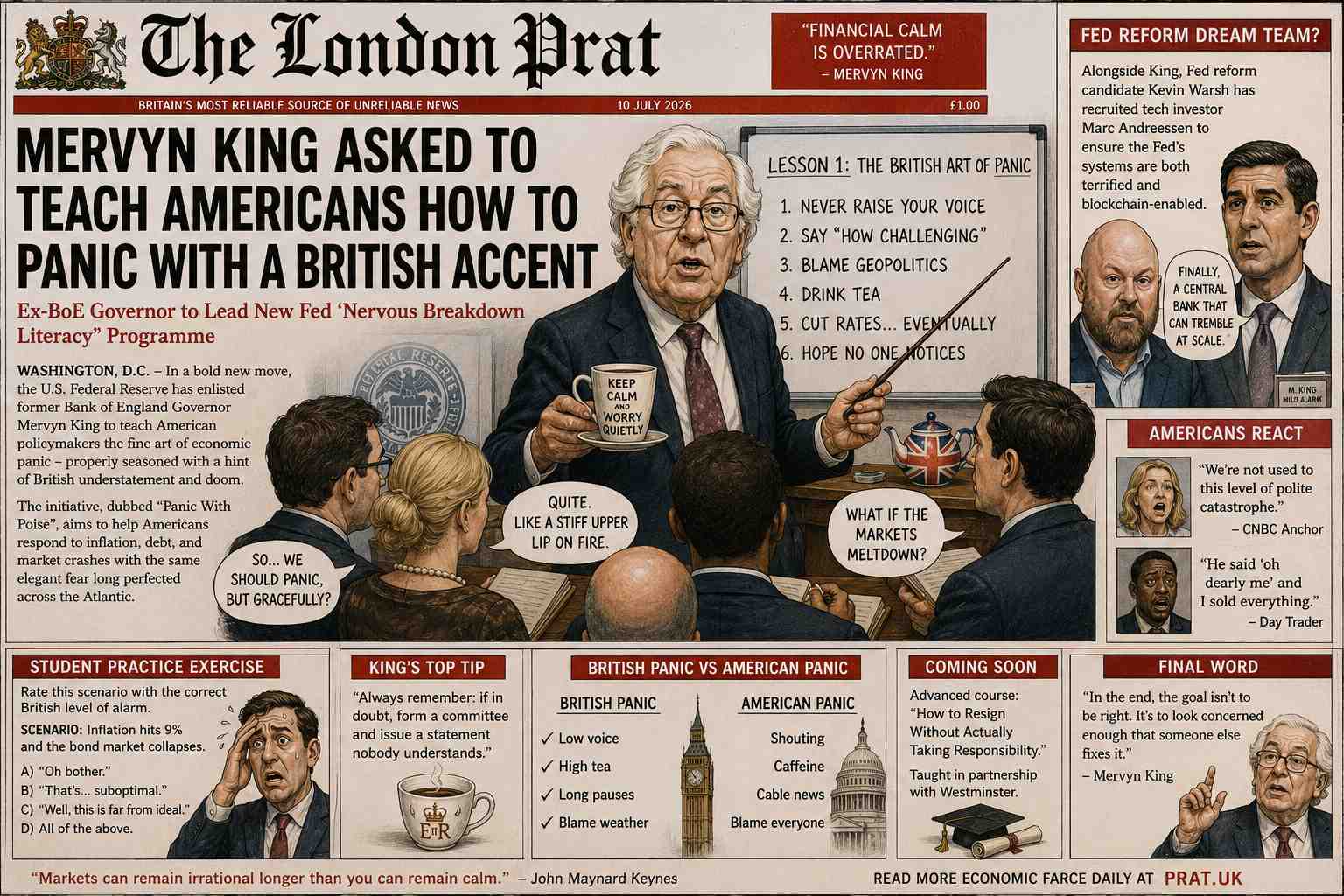 Mervyn King Asked to Teach Americans