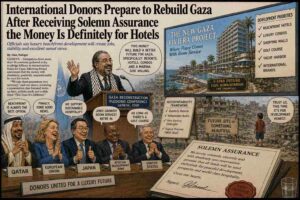 International Donors Prepare to Rebuild Gaza After Receiving Solemn Assurance the Money Is Definitely for Hotels ()