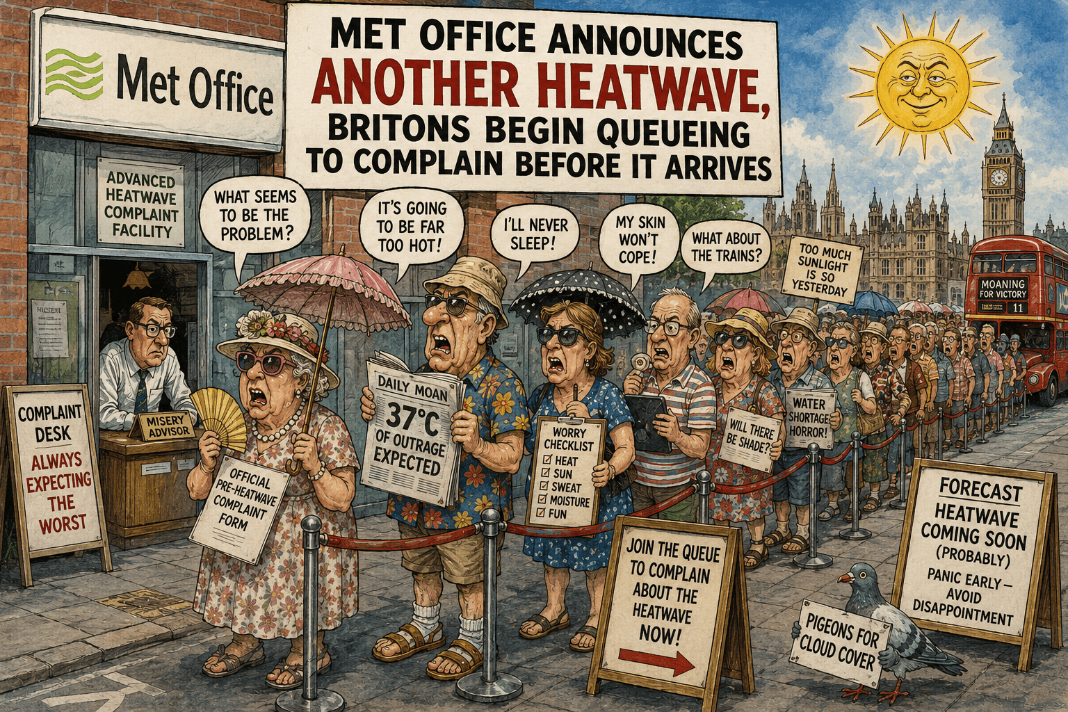 Met Office Announces Another Heatwave, Britons Begin Queueing to Complain Before It Arrives