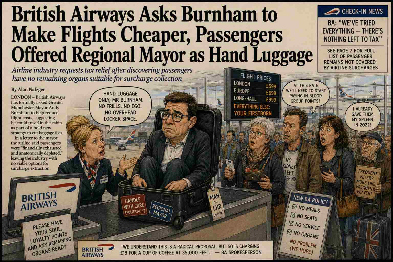 British Airways Asks Burnham to Make Flights Cheaper