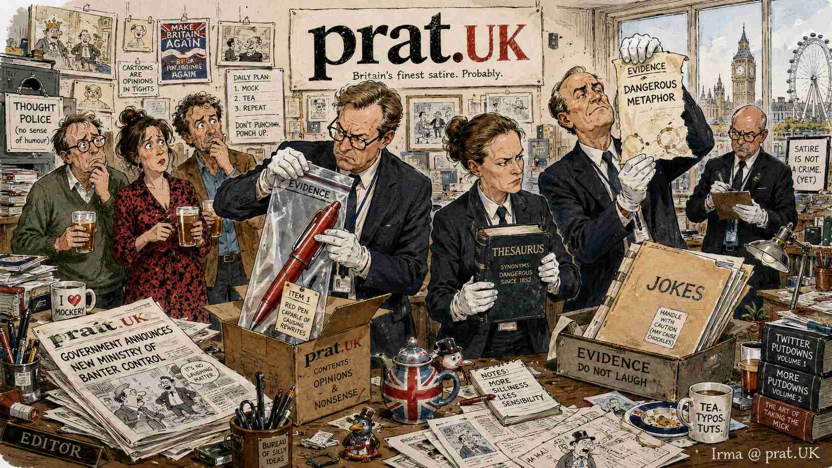 London Newspaper (The Prat) Killed Professor With Punchlines