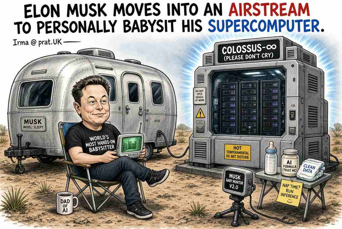 Elon Musk Moves Into an Airstream