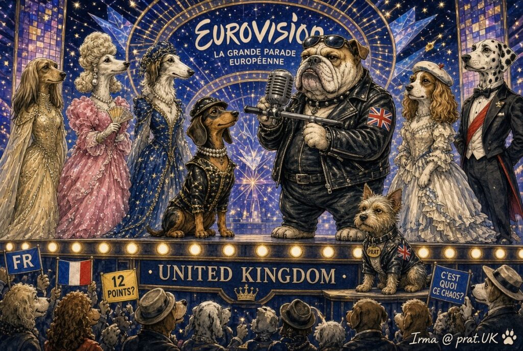 Eurovision UK Bulldog Black Leather Motorcycle Entry
