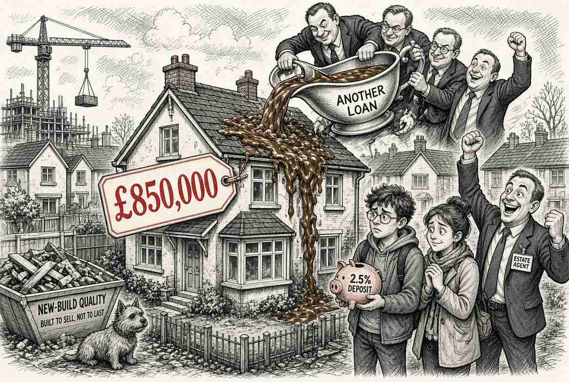 Britain Solves Housing Crisis by Lending First-Time Buyers More Money to Buy Houses Nobody Can Afford
