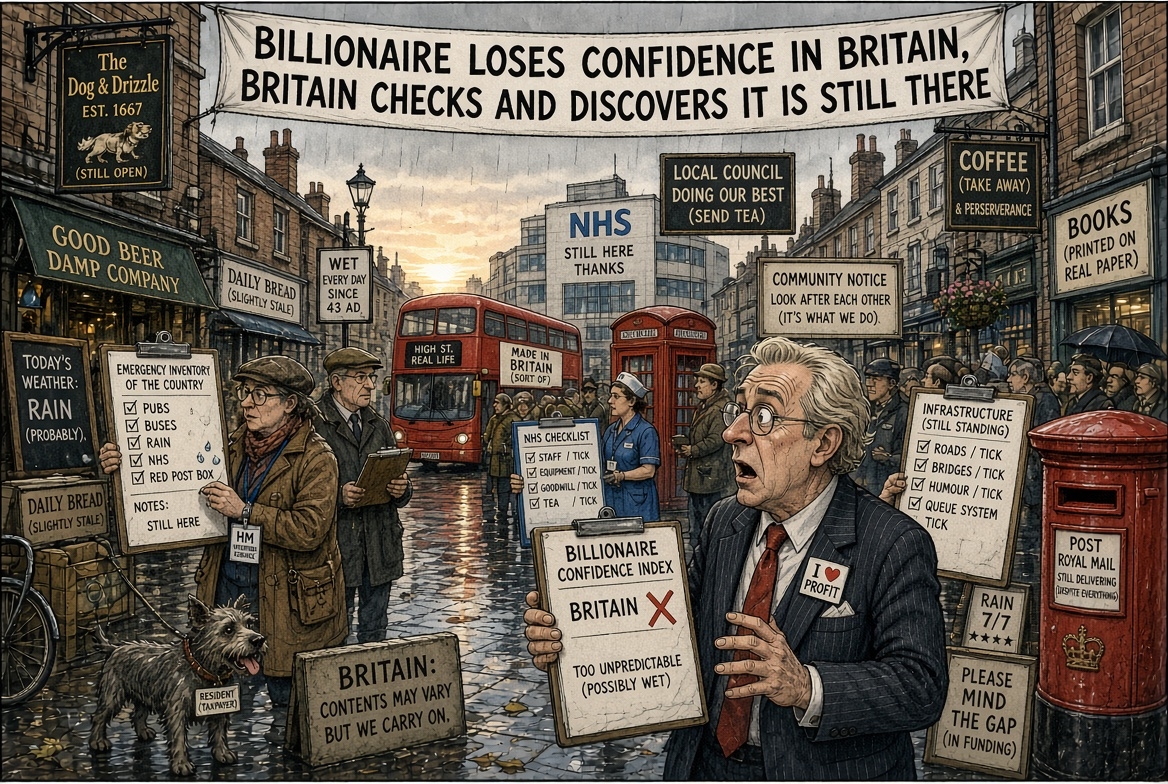 Billionaire Loses Confidence in Britain