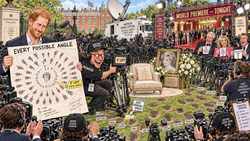 Satirical Illustration= Hollywood Has Batman, Britain Has Diana