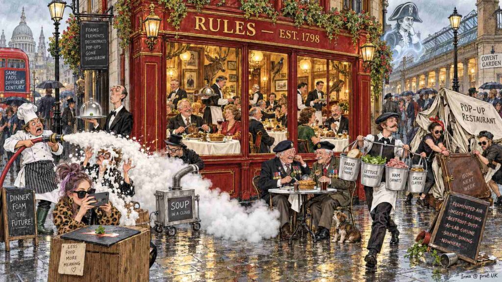 Satirical Illustration Satirical Illustration = Restaurant Accidentally Discovers Customers Enjoy Dinner