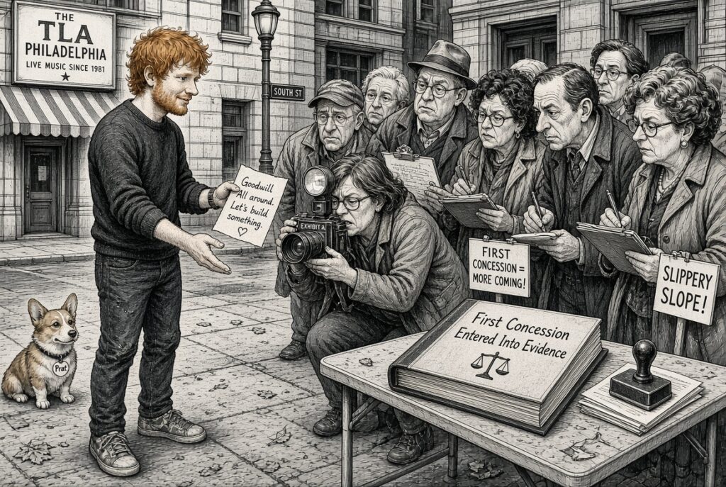 The Mob Never Gives You Credit For Being A Nice Guy Ed Sheeran First Concession Evidence