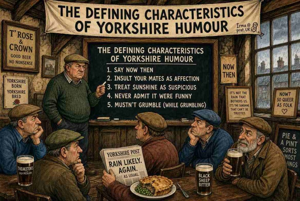 Yorkshire humour and British satirical tradition, London Prat ()