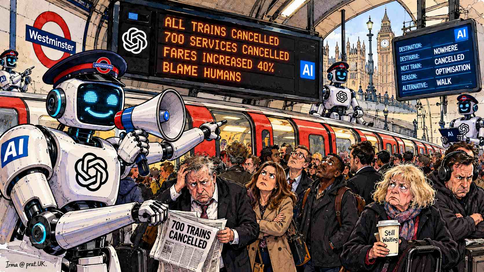 London Underground Seized by Rogue AI, 700 Trains Cancelled