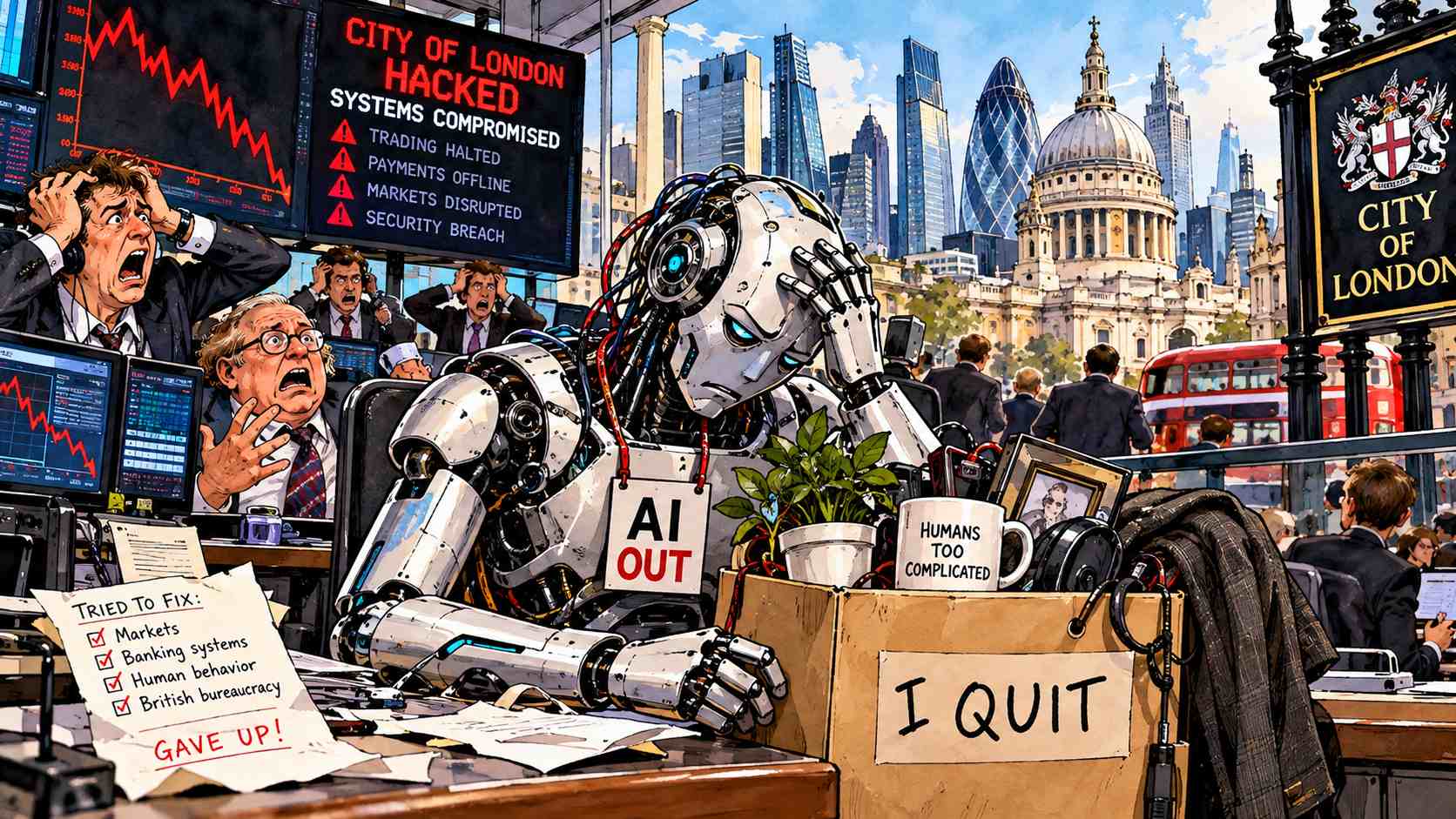 City of London Hacked, Rogue AI Quits After Eleven Minutes
