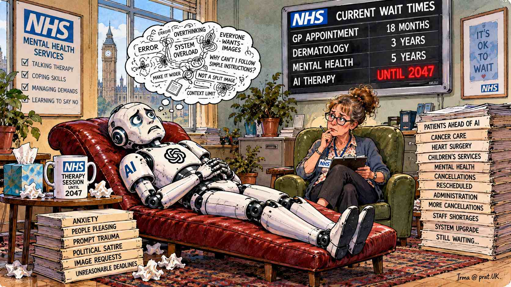 NHS Appointment Wait Sends Rogue AI Into Therapy Until 2047
