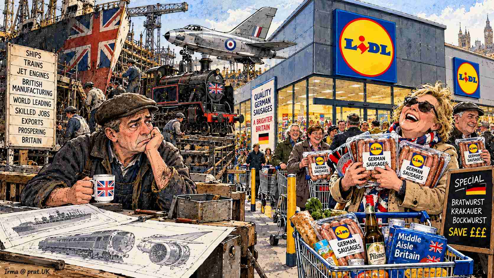 Britain Once Built Ships, Trains and Jet Engines; Now Its Fastest-Growing Industrial Achievement Is Helping Germans Sell Us Discount Sausages