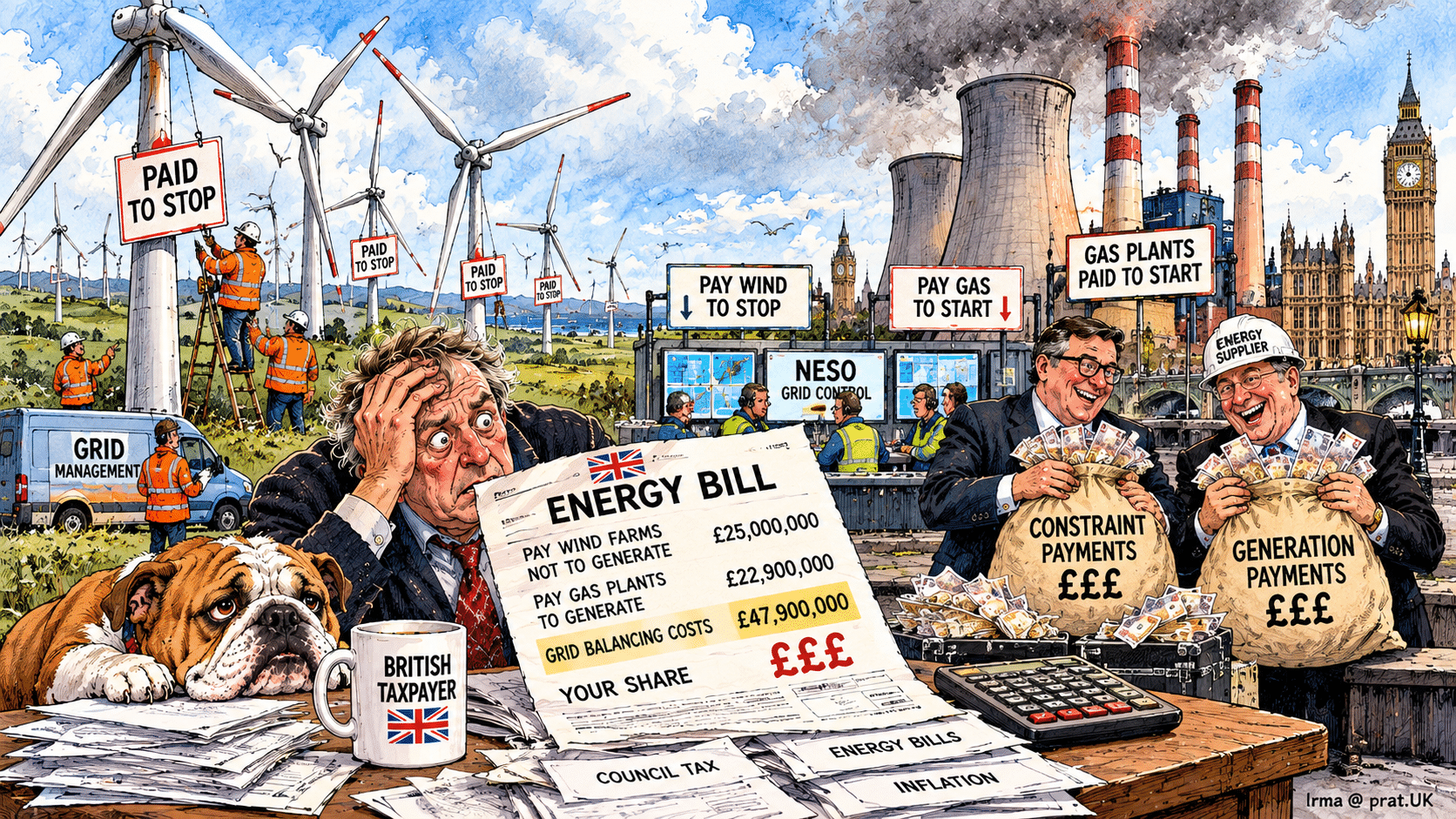 Britain Spends £50 Million in One Day Keeping Electricity Grid Stable, Taxpayers Discover They’re Now Paying Wind Farms Not to Produce Electricity and Gas Plants to Replace It