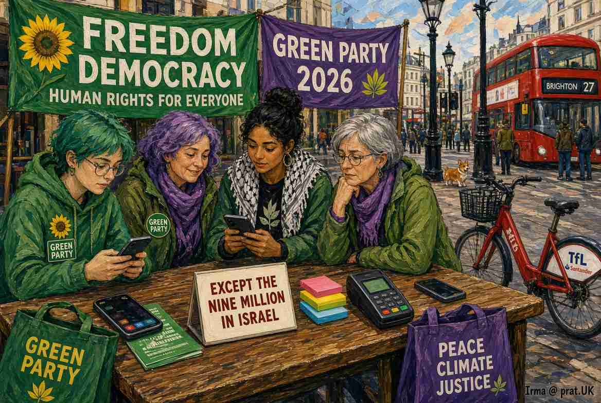 British Greens Promise Freedom, Democracy and Human Rights for Everyone on Earth, Except the Nine Million People Living in Israel