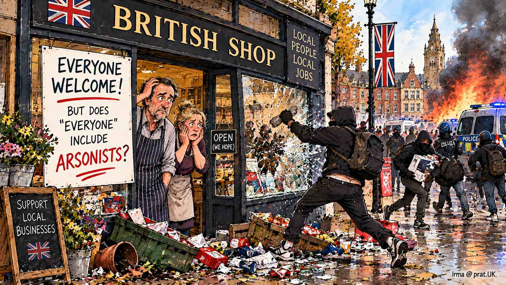 Shopkeepers Ask Whether Welcome Includes Arsonists