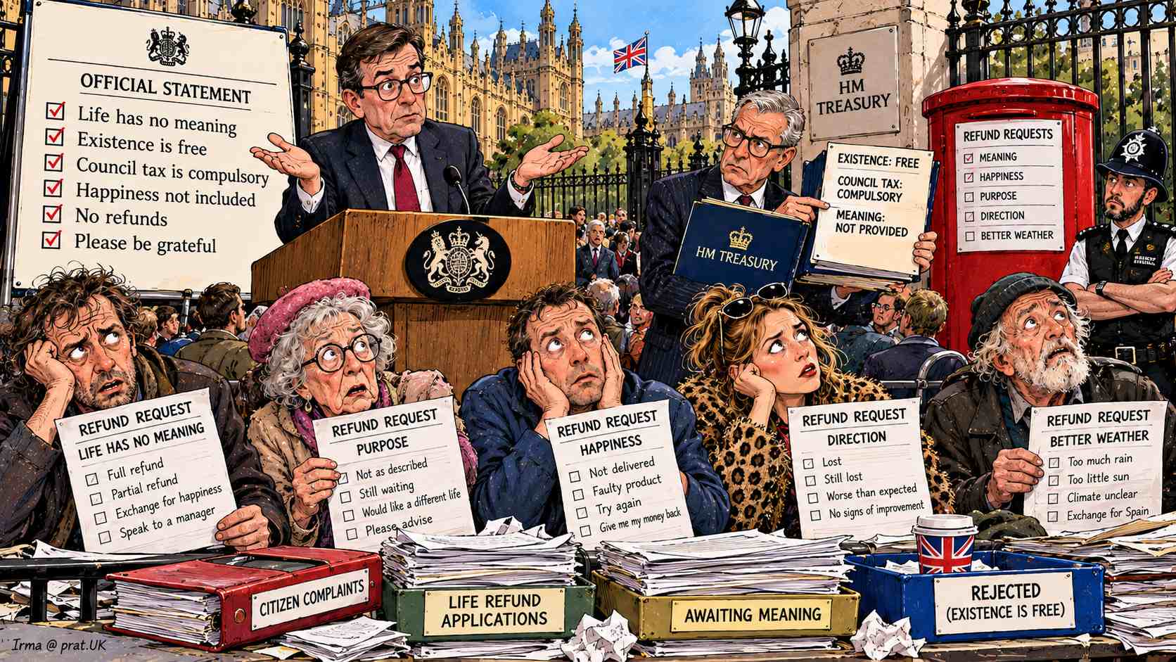 British Government Announces Life Has No Meaning, Citizens Demand Refund, Treasury Explains That Existence Is Free but Council Tax Is Compulsory