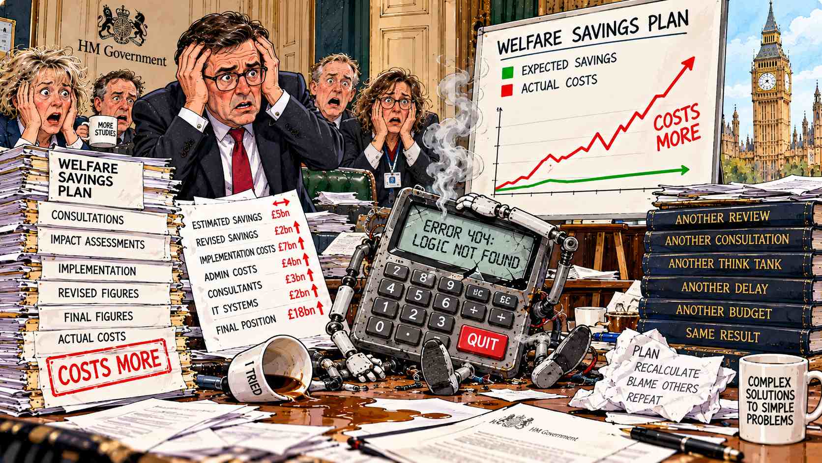Welfare Savings Plan Costs More, Calculator Quits