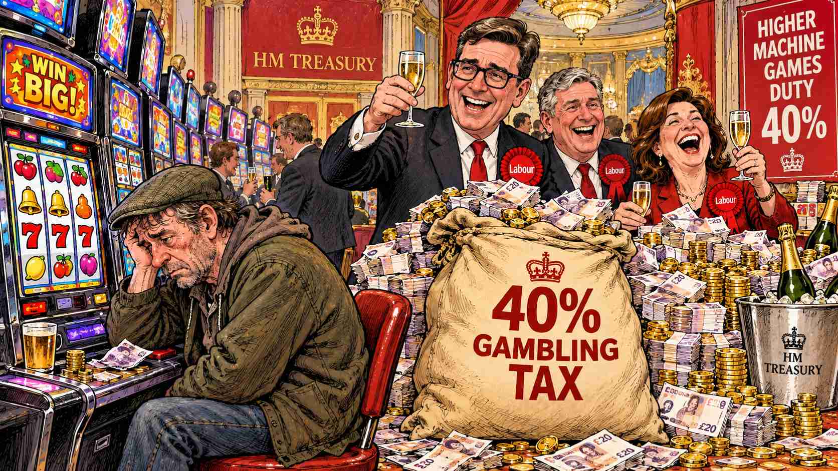 Labour MPs Promise to Protect Poor People From Losing £20 in Slot Machines, Then Demand a Bigger Share So Government Can Lose £20 Billion Instead