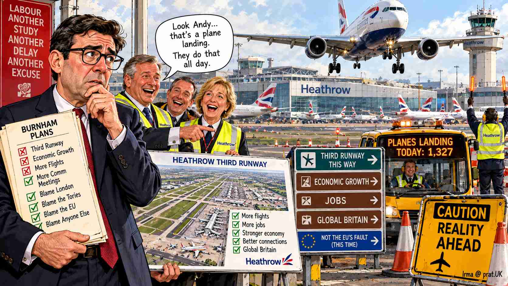 Burnham Doubts Third Runway, Heathrow Points Out Planes Land
