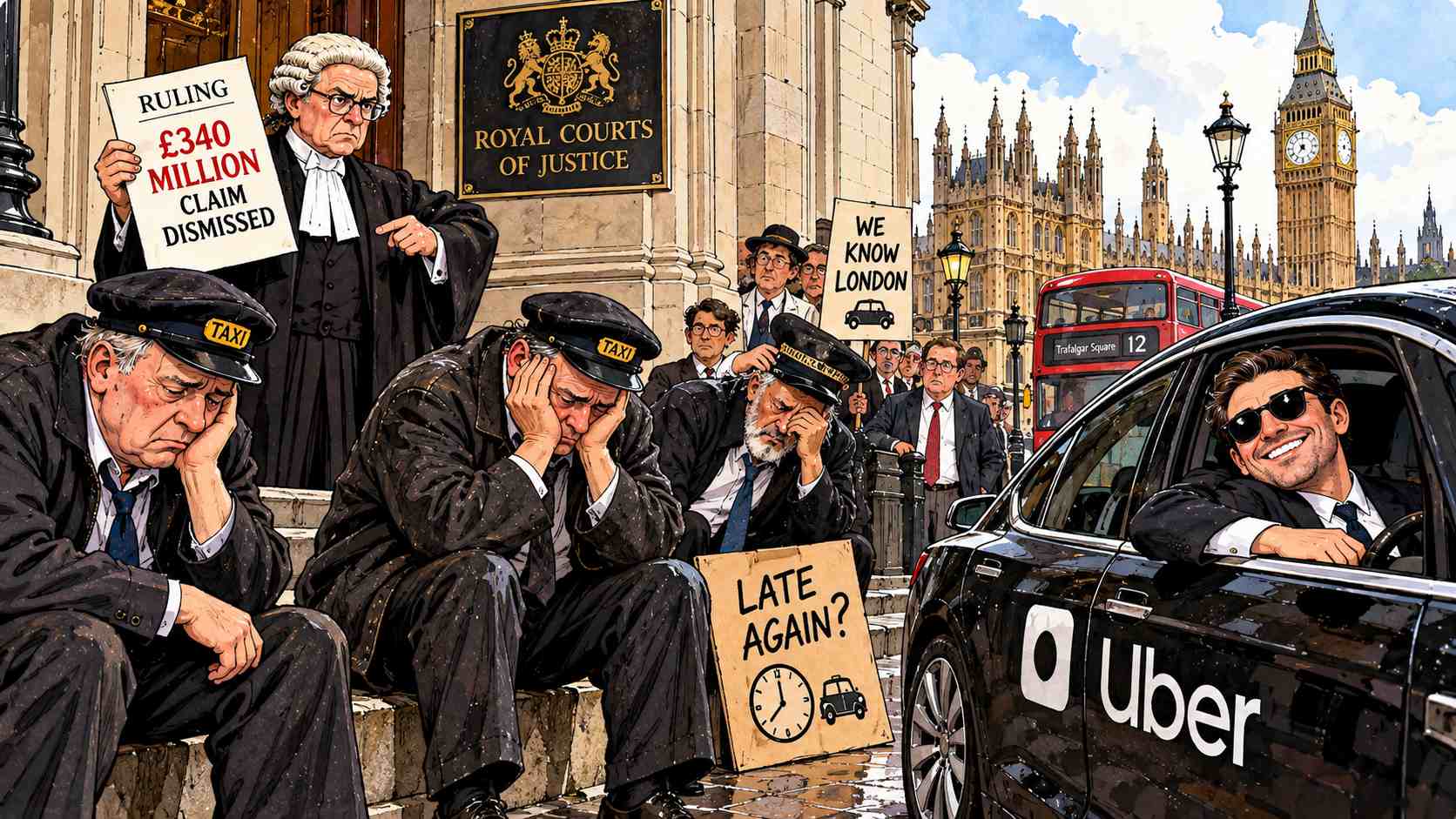Black Cab Drivers Lose £340m Uber Case for Arriving Late