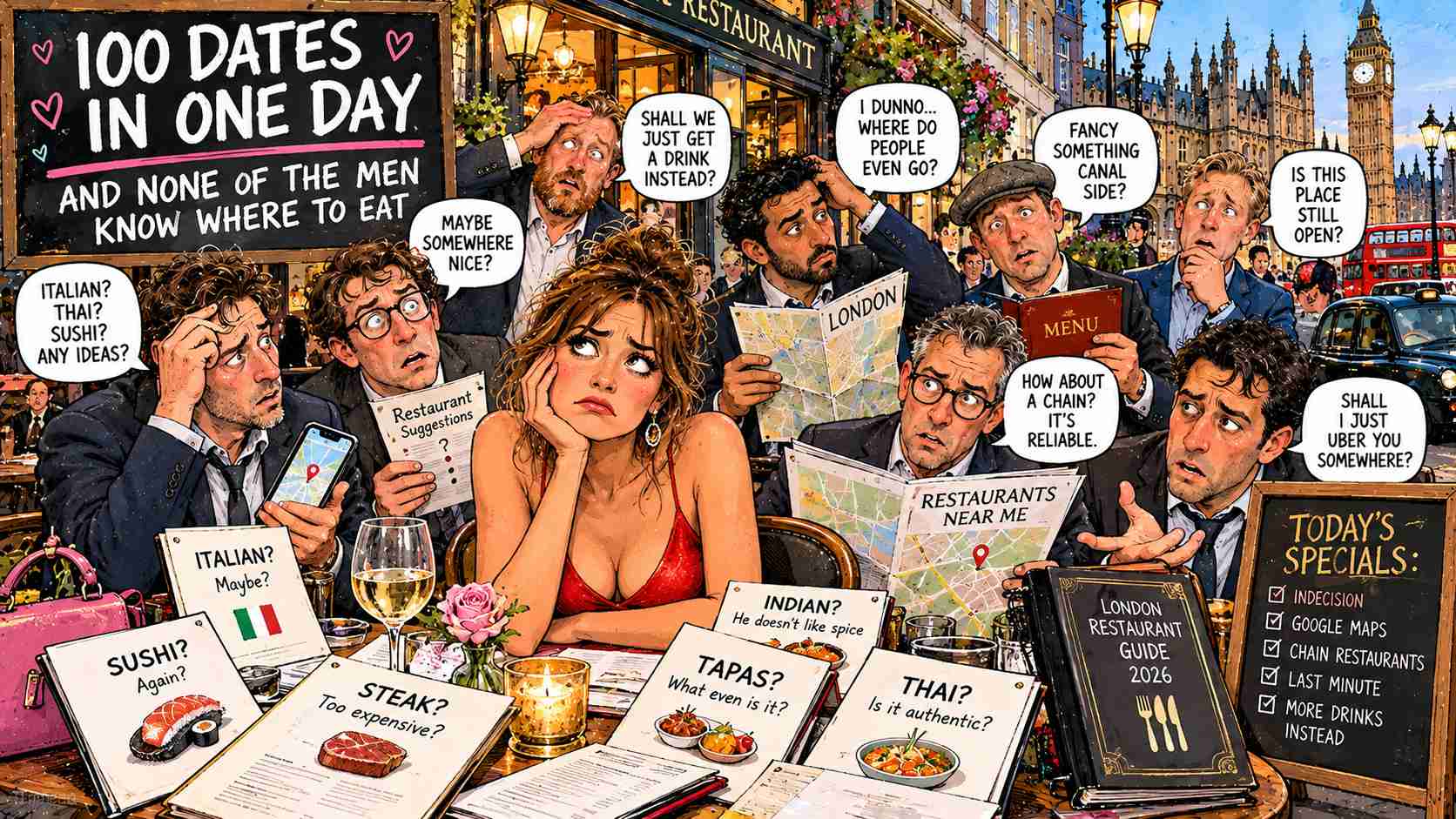 100 Dates in One Day, and None of the Men Know Where to Eat