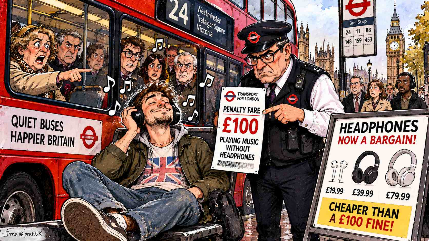 £100 Bus Music Fine Makes Headphones a Bargain