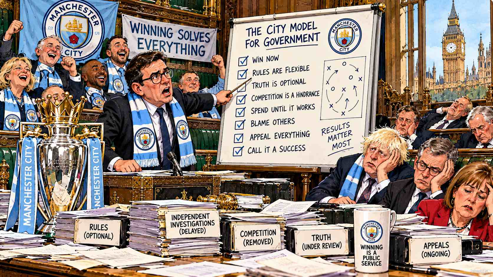 Manchester City Theory of Politics Sweeps Westminster: Winning Now More Important Than Following Rules, Telling Truth or Knowing What Competition Is For