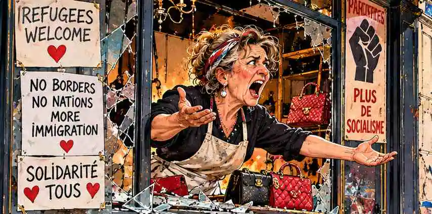 Paris Riot Triptych Fire, Ruins, and Protest crop