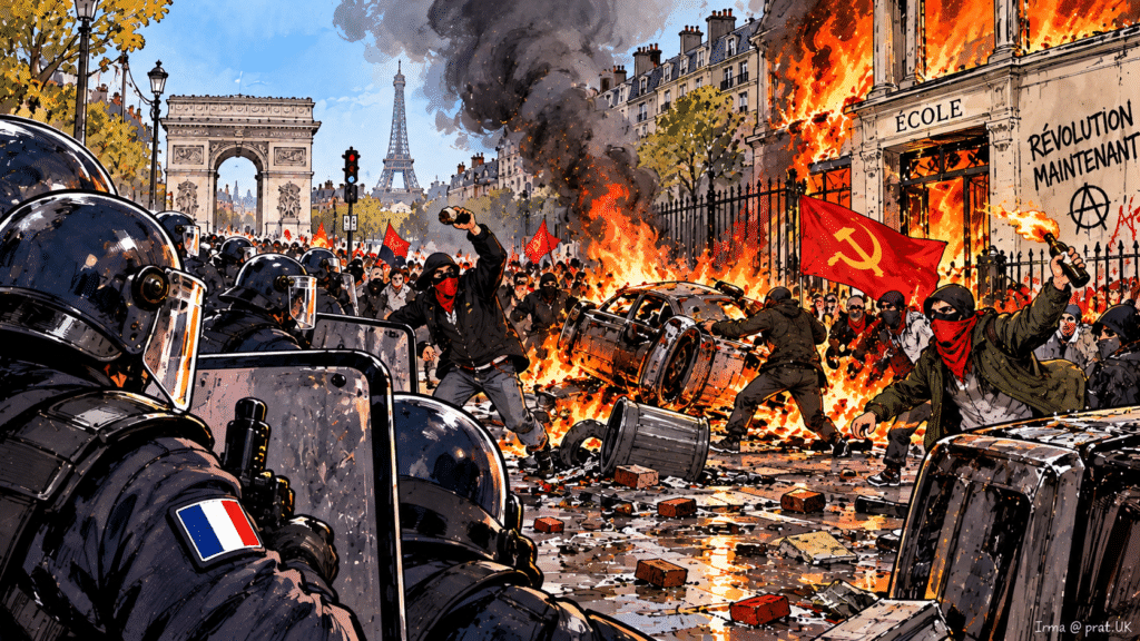 Paris Riot Clash Beneath Smoke and Fire Paris Riot Clash Beneath Smoke and Fire