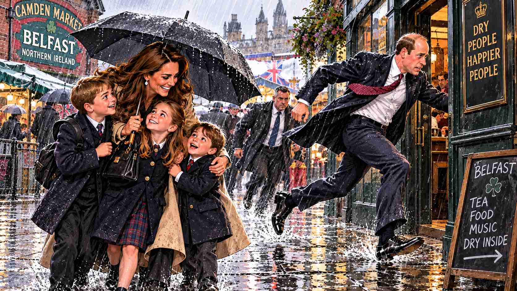 Prince William Smart Enough to Get Out of the Rain