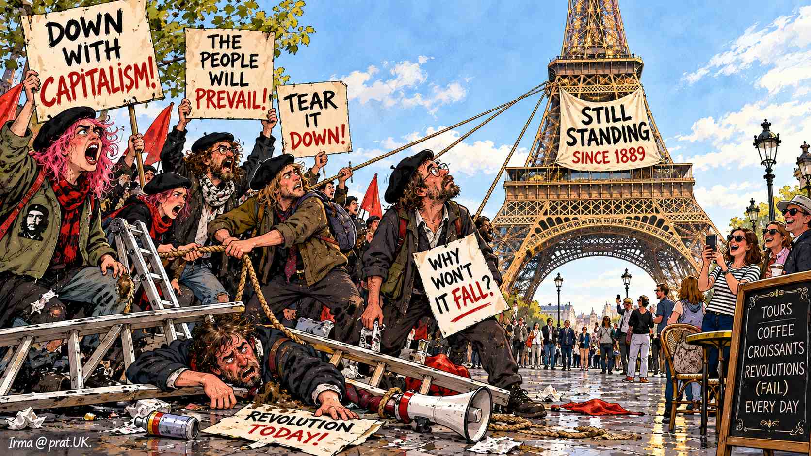 Paris Revolutionaries Defeated by Eiffel Tower