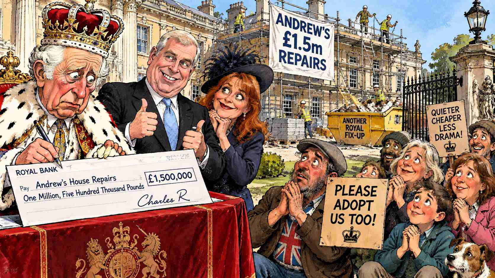 King Pays Andrew’s £1.5m Repair Bill, Britons Ask to Be Adopted