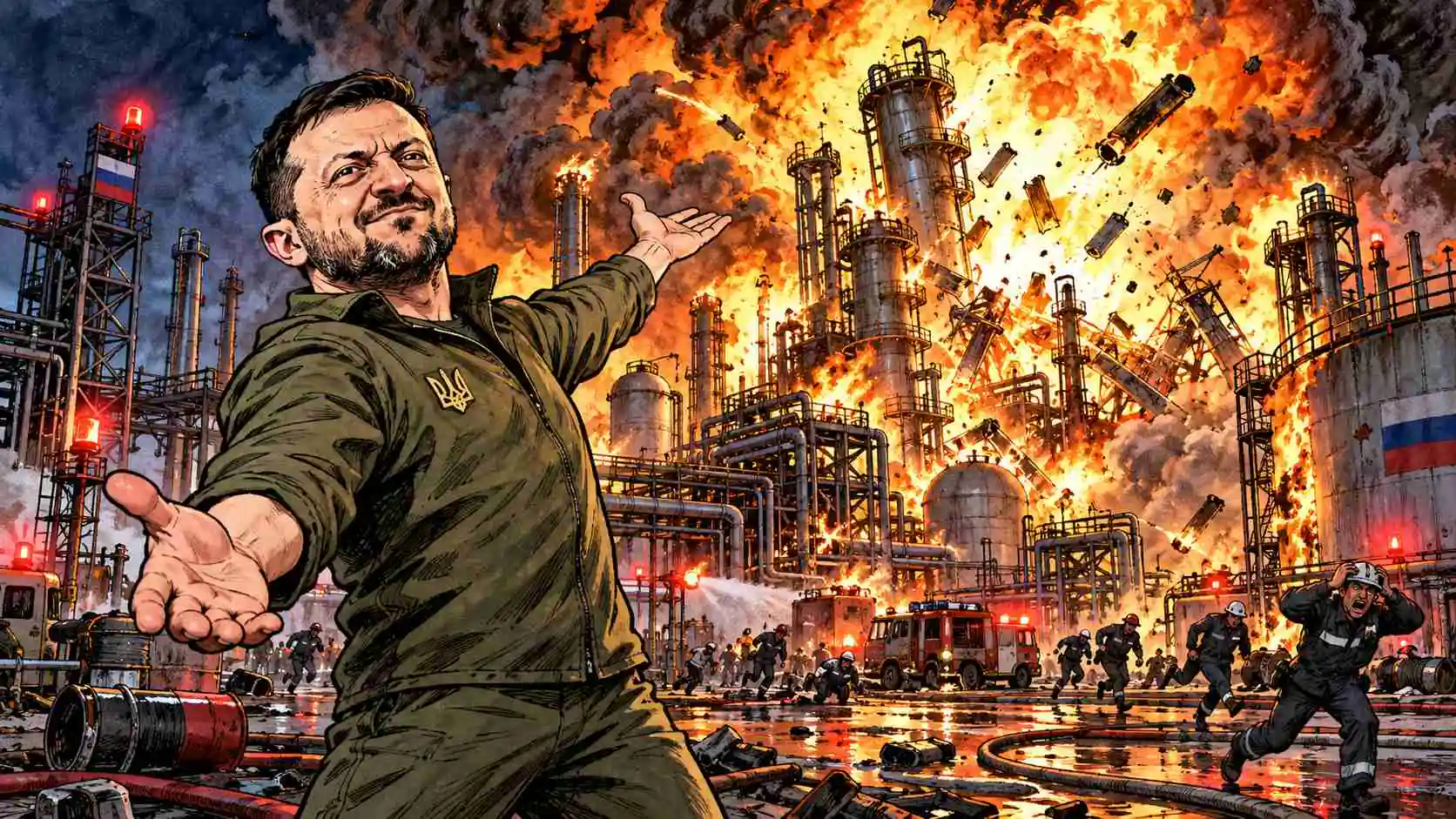 Zelenskyy Declares Russian Oil Refineries Open for Business