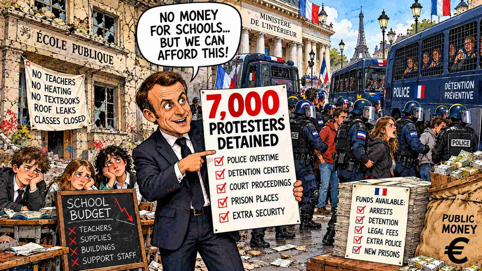 France Can’t Fund Schools but Finds Money to Detain 7,000 Protesters