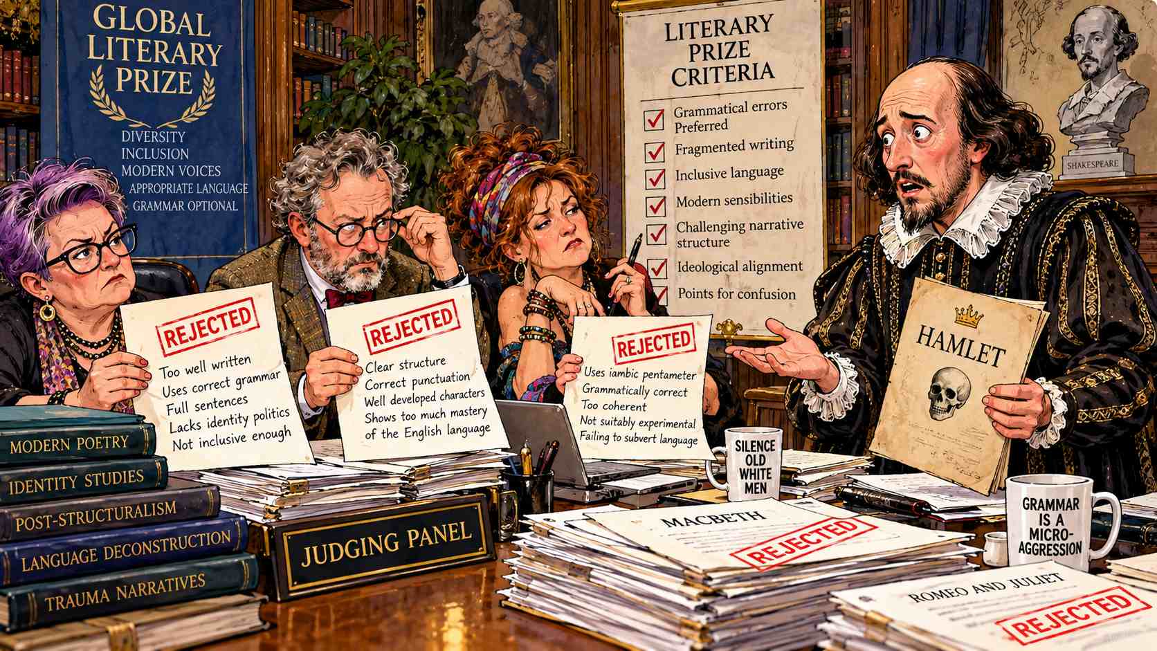 Literary Prizes Disqualify Shakespeare for Good Grammar