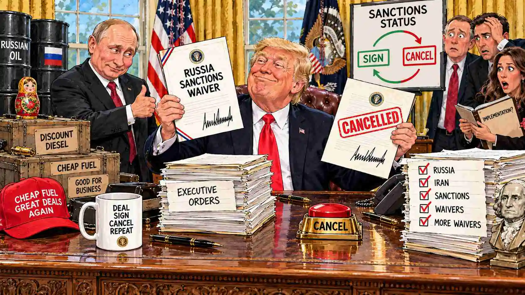 Russia Sanctions Waiver: Trump Signs the Law, Then Cancels