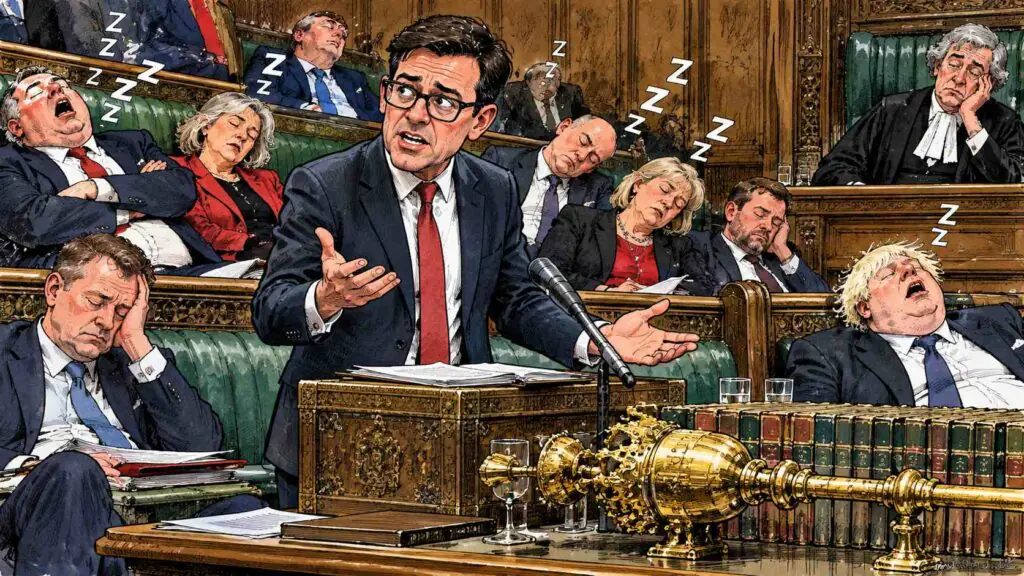 Sleepy Commons Parliamentary Dozing Cartoon