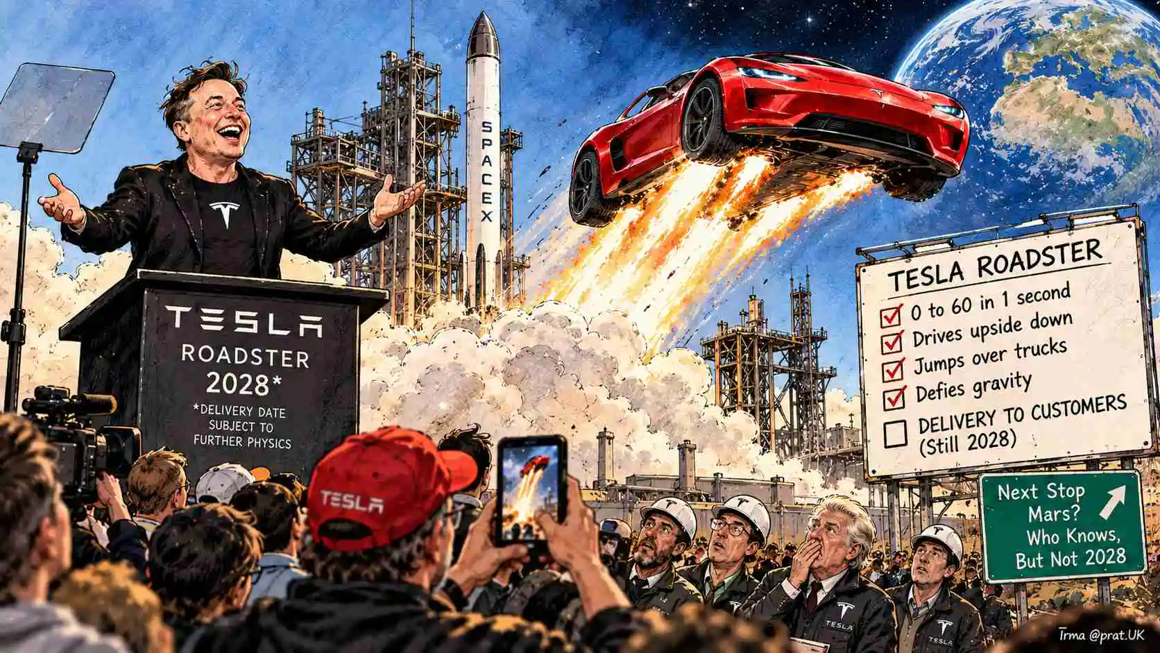 Elon Musk Unveils Tesla Roadster