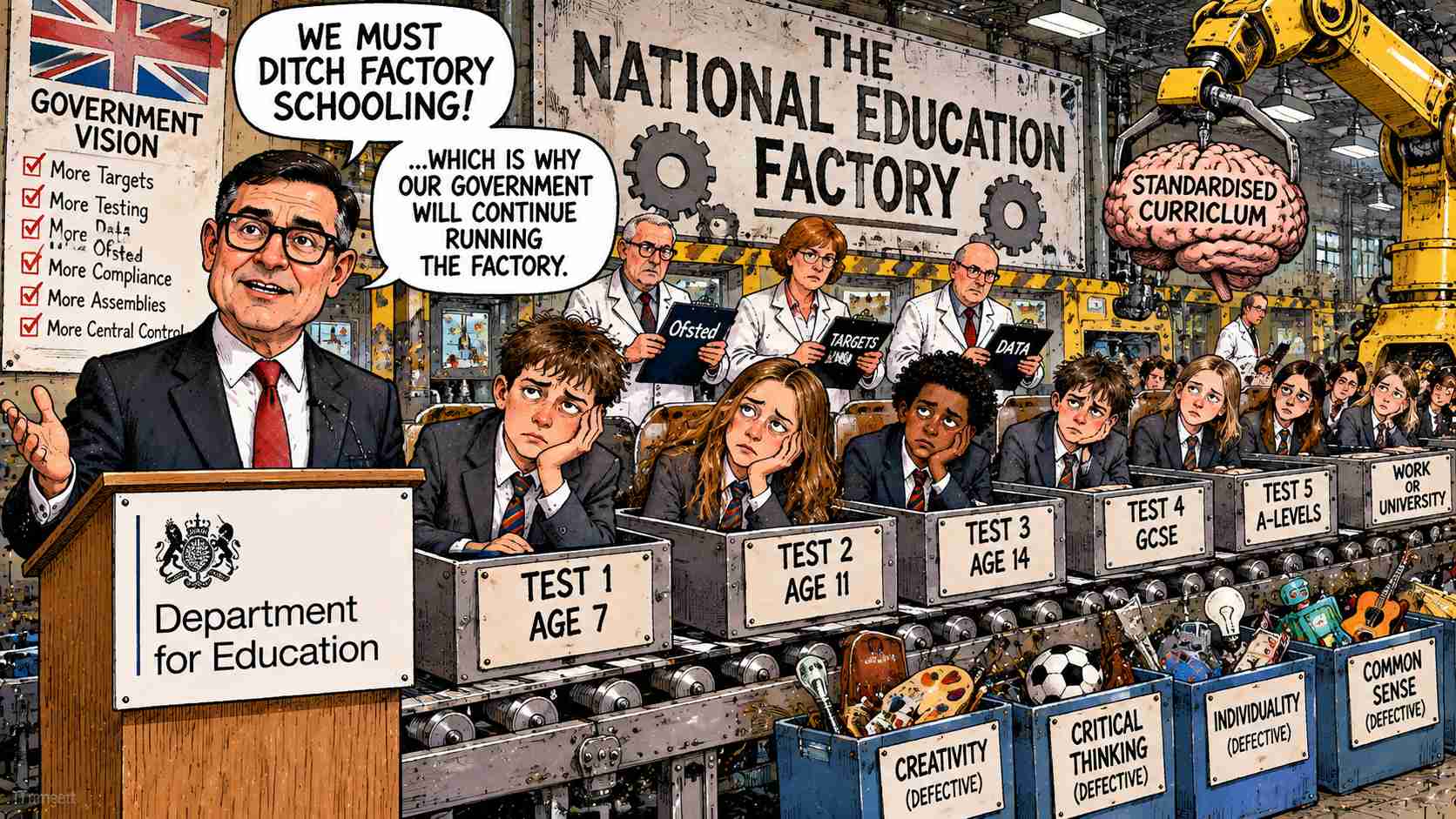 Ditch Factory Schooling, Says Government Running the Factory