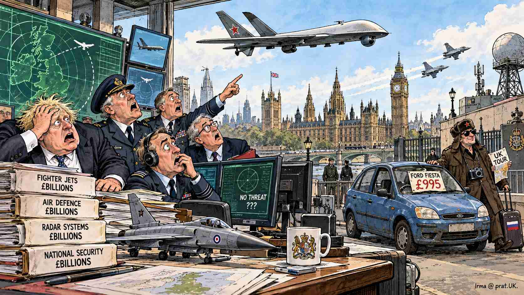 Britain Spends Billions on Fighter Jets, Radar and National Defence, Only to Discover Enemy Spies May Be Able to Tour British Airspace for Less Than the Price of a Used Ford Fiesta Britain Spends Billions on Fighter Jets, Radar and National Defence, Only to Discover Enemy Spies May Be Able to Tour British Airspace for Less Than the Price of a Used Ford Fiesta