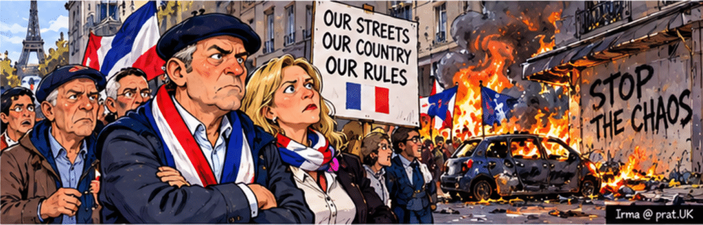 france riots right populist pov Government Considers Providing a Presidential Cardboard Cutout